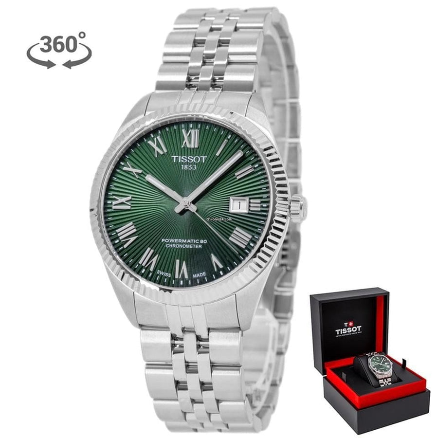 Tissot Ballade Powermatic 80 COSC Green Dial Silver Steel Strap Watch for Men - T156.408.11.093.00