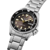 Seiko 5 Sports SKX Street Stonewash Black Dial Silver Steel Strap Watch for Men - SRPL79K1