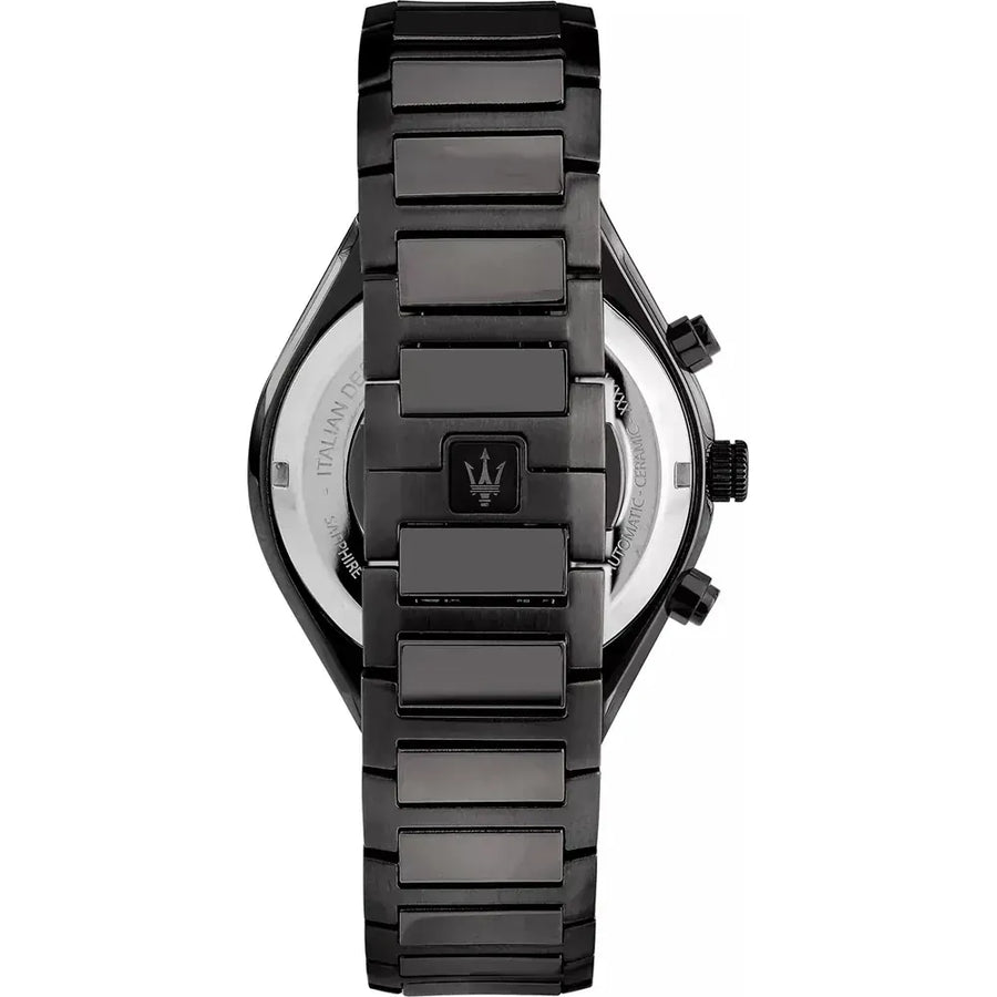Maserati Stile Skeleton Chronograph Blue Dial Grey Steel Strap Watch for Men - R8873642012