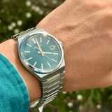 Seiko Conceptual Green Dial Silver Steel Strap Watch for Men - SUR601P1