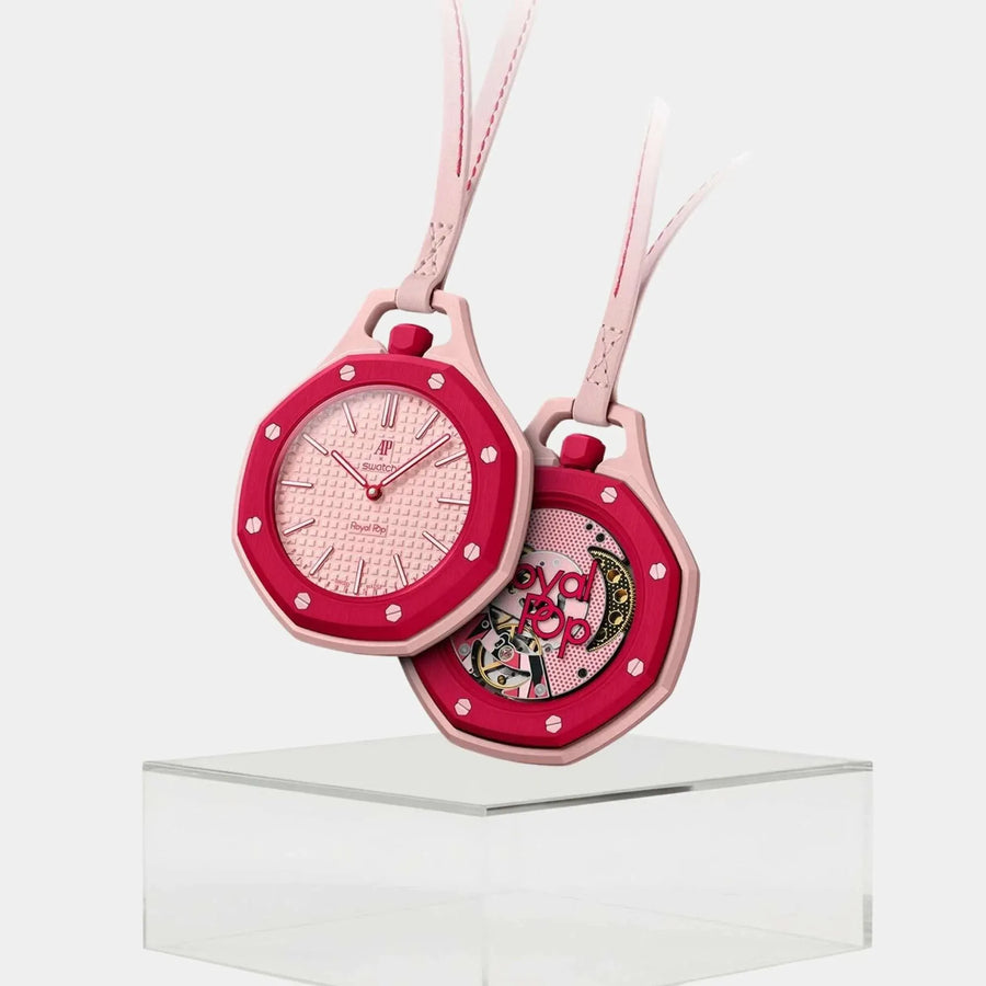 Swatch x AP Royal Pop Pink Dial Pink Lanyard Watch for Women - Otto Rosso