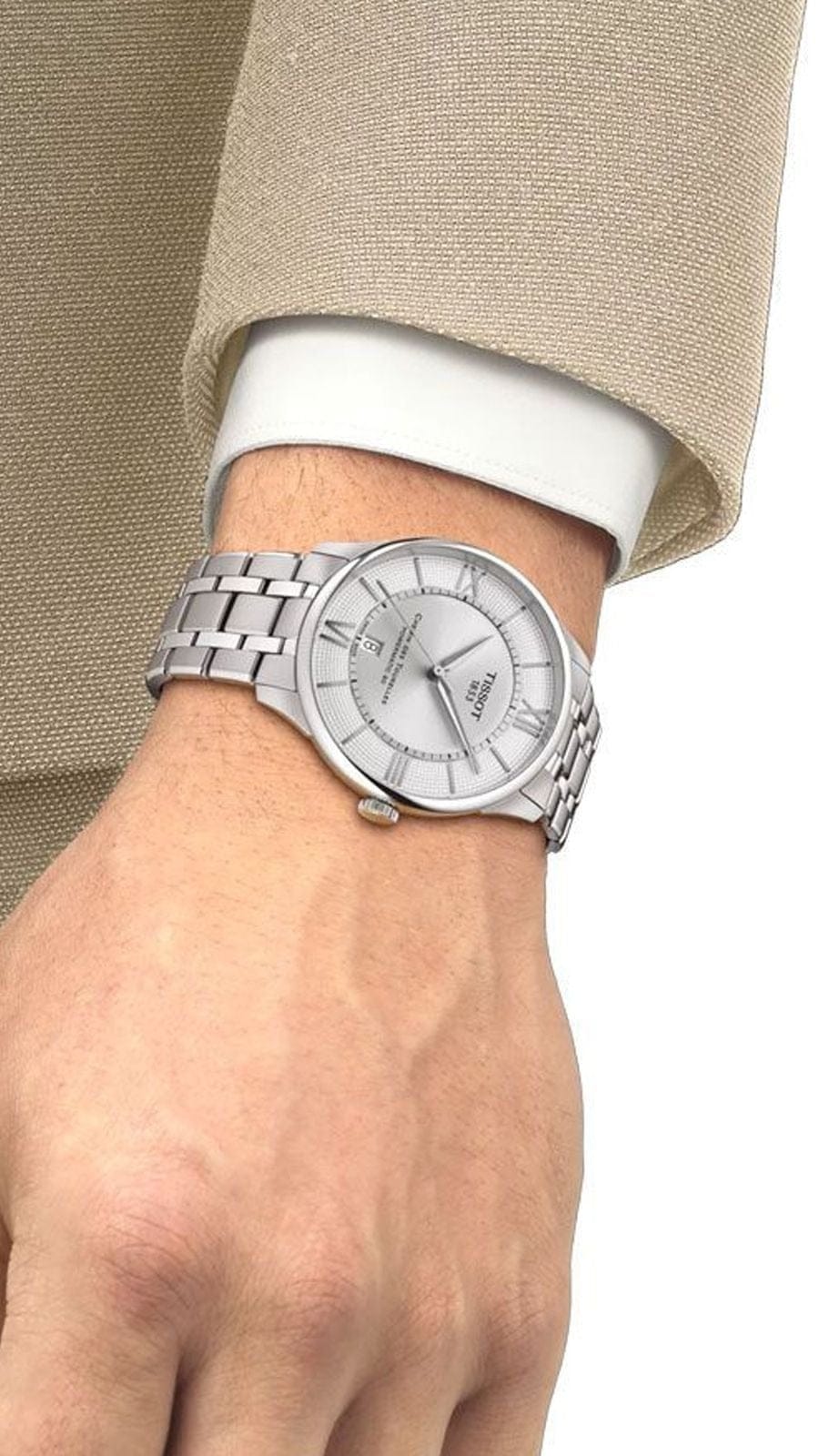 Tissot Chemin Des Tourelles Powermatic 80 Silver Dial Silver Steel Strap Watch for Men - T139.407.11.038.00