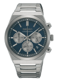 Seiko Conceptual Chronograph Blue Dial Silver Steel Strap Watch for Men- SSB453P1