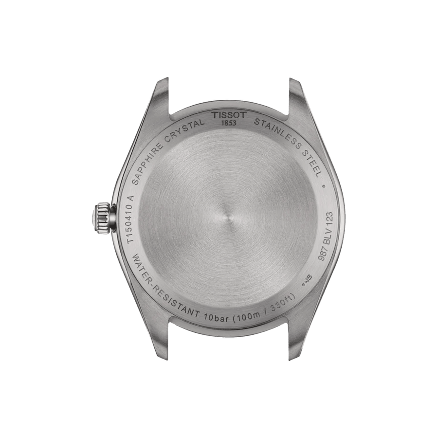 Tissot PR 100 Quartz Silver Dial Black Leather Strap Watch for Men - T150.410.16.031.00