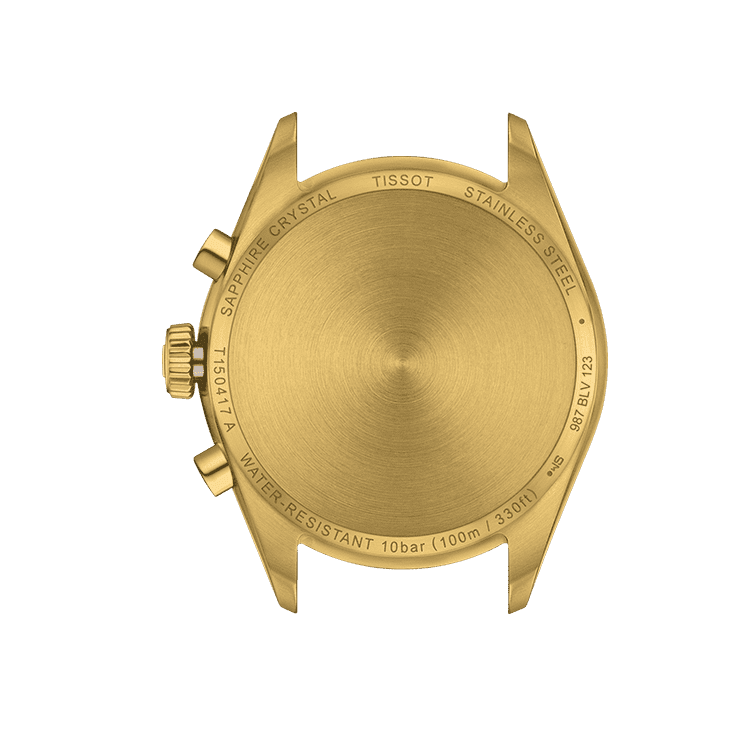 Tissot PR 100 Chronograph White Dial Gold Steel Strap Watch for Men - T150.417.33.031.00