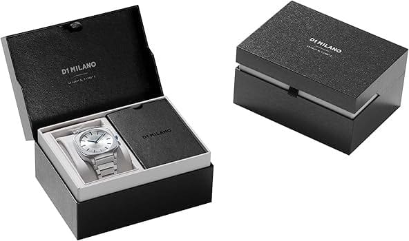 D1 Milano Square Silver Dial Silver Steel Strap Watch for Men - D1-SQBJ01