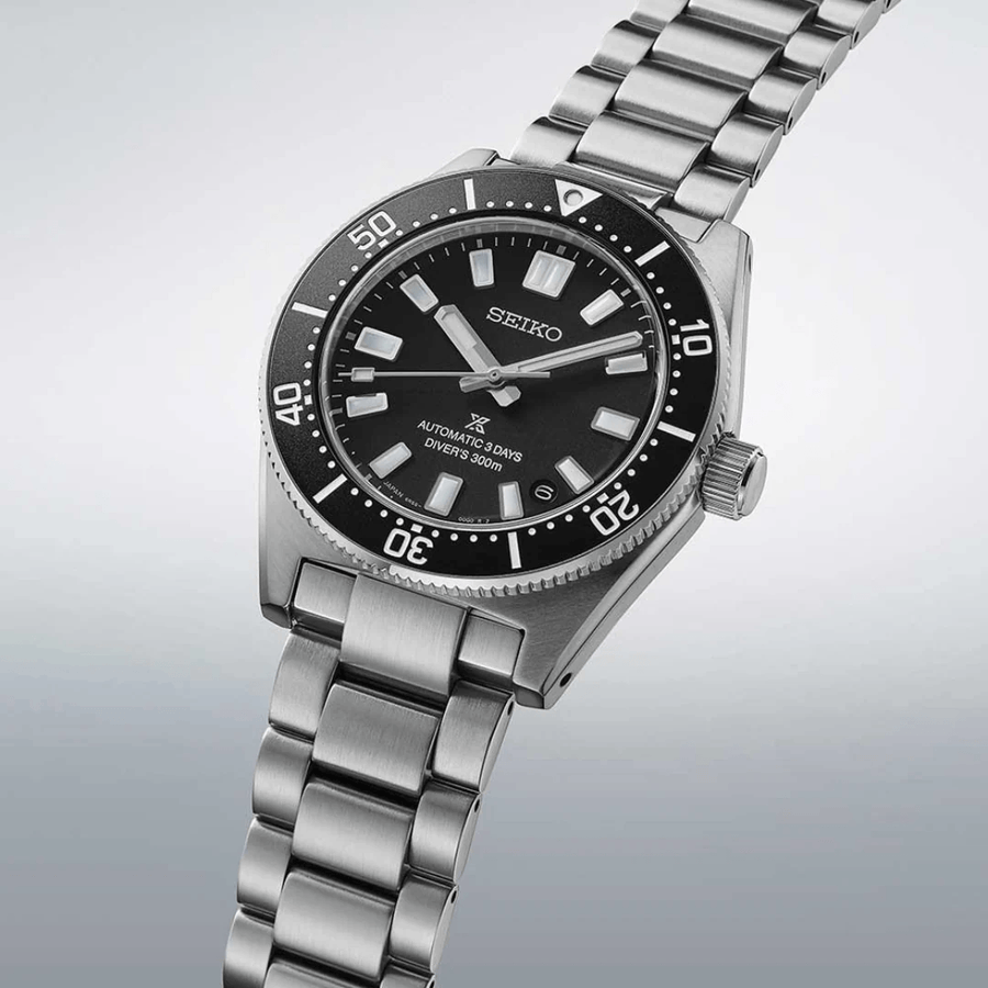 Seiko Prospex 1965 Heritage Divers Automatic Black Dial Silver Steel Strap Watch for Men - SPB453J1
