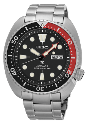 Seiko Prospex Sea Turtle Automatic Black Dial Silver Steel Strap Watch for Men - SRP789K1