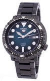 Seiko 5 Sports Automatic Turquoise Dial Grey Steel Strap Watch for Men - SRPC65J1