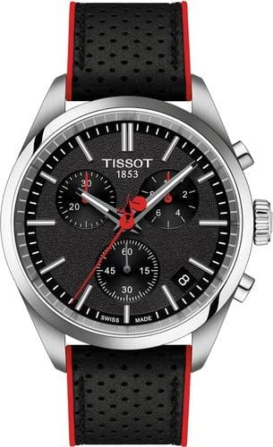 Tissot PR 100 Vuelta Chronograph Black Dial Silver Steel Strap Watch for Men - T150.417.11.051.01