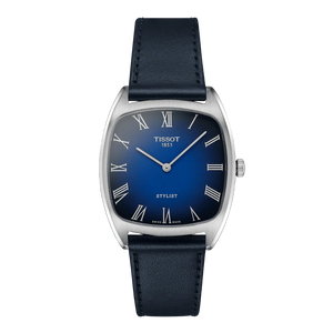 Tissot Stylist Quartz Blue Dial Blue Leather Strap Watch for Men - T159.909.16.043.00