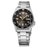 Seiko 5 Sports SKX Street Stonewash Black Dial Silver Steel Strap Watch for Men - SRPL79K1