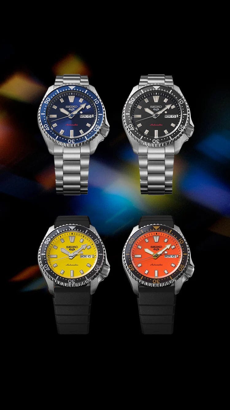 Seiko 5 Sports SKX Automatic Black Dial Silver Steel Strap Watch for Men - SRPL85K1