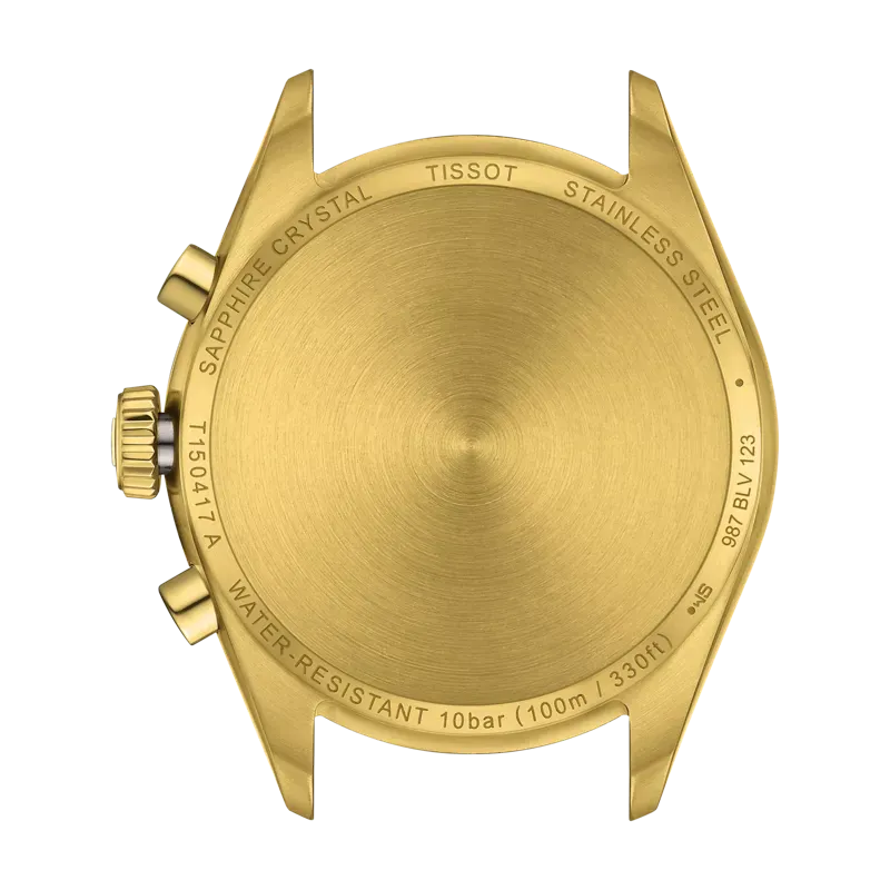 Tissot PR 100 Chronograph White Dial Gold Steel Strap Watch for Men - T150.417.33.031.00