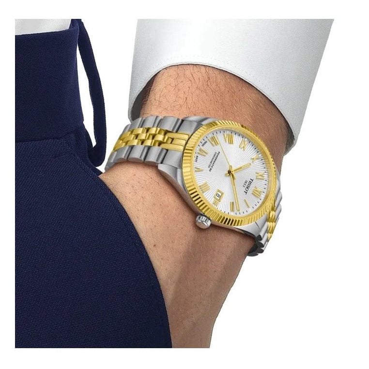 Tissot Ballade Powermatic 80 Cosc Silver Dial Two Tone Steel Strap Watch for Men - T156.408.22.033.00