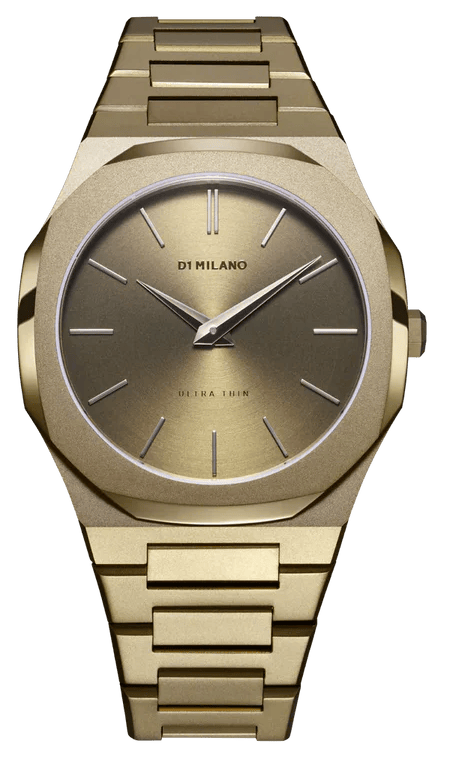 D1 Milano Ultra Thin Dusky Green Dial Green Steel Strap Watch for Men - D1-UTBJ36