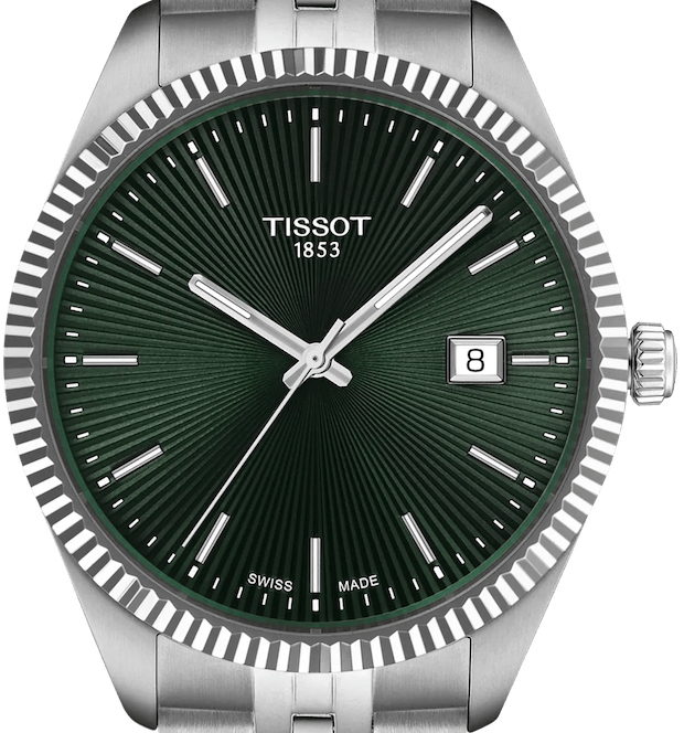 Tissot Ballade Quartz Green Dial Silver Steel Strap Watch for Men - T156.410.11.091.00
