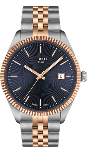 Tissot Ballade Quartz Blue Dial Two Tone Steel Strap Watch for Men - T156.410.22.041.00