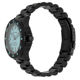 Emporio Armani Sea Explorer Turquoise Blue Dial Black Steel Strap Watch for Men - AR60084