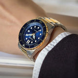 Citizen Mechanical Automatic Blue Dial Two Tone Steel Strap Watch for Men - NJ0174-82L