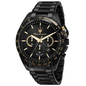 Maserati Traguardo Limited Edition Chronograph Black Dial Black Steel Strap Watch for Men - R8873612051