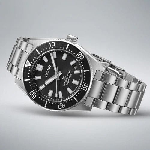 Seiko Prospex 1965 Heritage Divers Automatic Black Dial Silver Steel Strap Watch for Men - SPB453J1