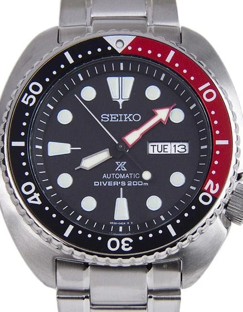 Seiko Prospex Sea Turtle Automatic Black Dial Silver Steel Strap Watch for Men - SRP789K1
