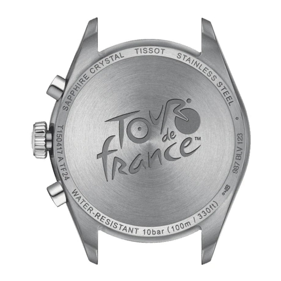 Tissot PR 100 Tour De France Chronograph Black Dial Silver Steel Strap Watch for Men - T150.417.11.051.00