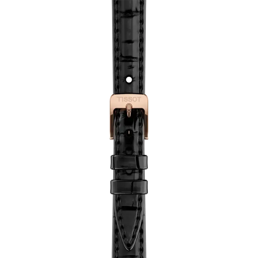Tissot SRV White Mother of Pearl Dial Black Leather Strap Watch for Women - T160.110.36.113.00