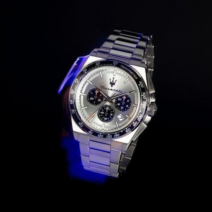 Maserati Velocità Chronograph Silver Dial Silver Steel Strap Watch for Men - R8873652006