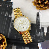 Maserati Tradizione Chronograph White Dial Gold Steel Strap Watch for Men - R8873646003