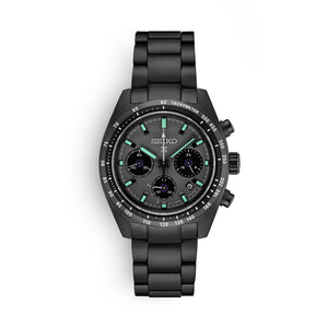 Seiko Prospex Speedtimer The Black Series Limited Edition Black Dial Black Steel Strap Watch for Men - SSC917