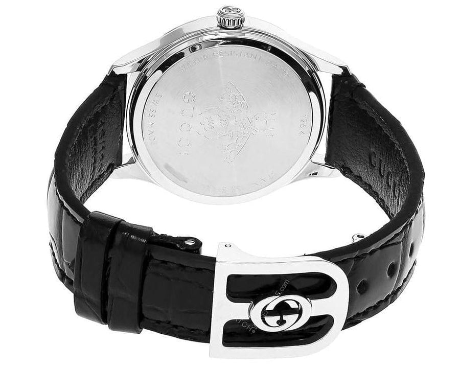 Gucci G Timeless Black Dial Black Leather Strap Watch for Women - YA1265055