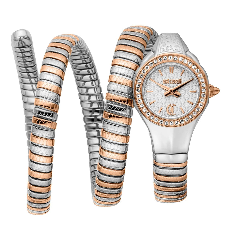 Just Cavalli Vita White Dial Two Tone Steel Strap Watch for Women - JC1L355M0065