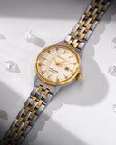 Seiko Presage Cocktail Time Automatic Diamonds White Dial Two Tone Steel Strap Watch for Women - SRE010J1