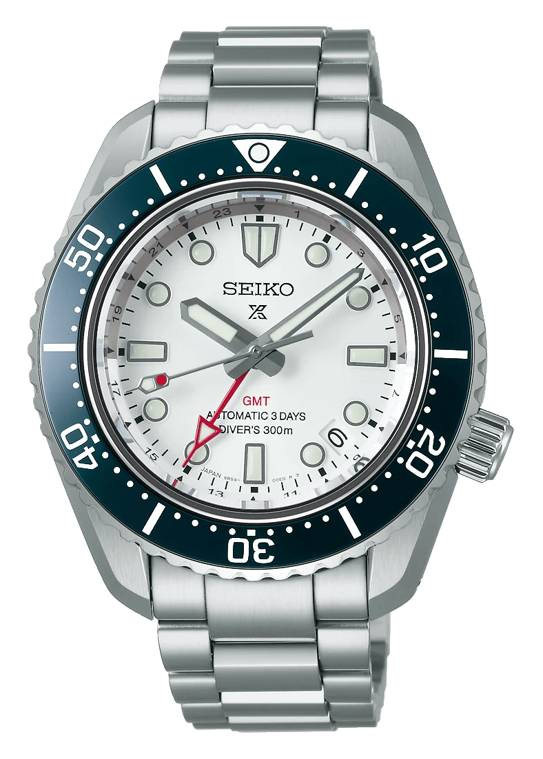 Seiko Prospex 1968 Heritage Diver's GMT 60th Anniversary White Dial Silver Steel Strap Watch for Men - SPB519J1
