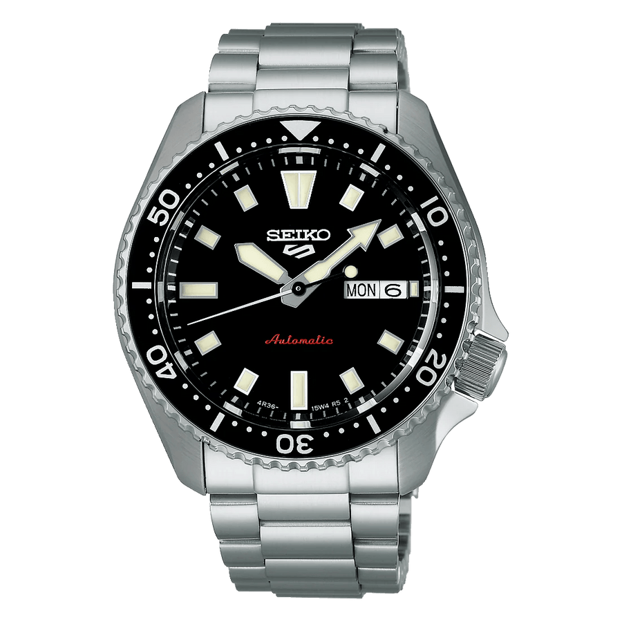 Seiko 5 Sports SKX Automatic Black Dial Silver Steel Strap Watch for Men - SRPL85K1