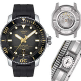 Tissot Seastar 2000 Professional Powermatic 80 Black Dial Black Rubber Strap Watch for Men - T120.607.17.441.01