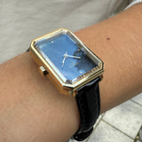 Tissot SRV Black Mother of Pearl Dial Black Leather Strap Watch for Women - T160.110.36.126.00