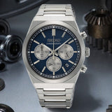 Seiko Conceptual Chronograph Blue Dial Silver Steel Strap Watch for Men- SSB453P1