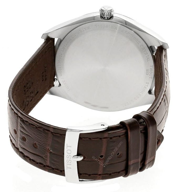 Tissot PR 100 Quartz Silver Dial Black Leather Strap Watch for Men - T150.410.16.031.00