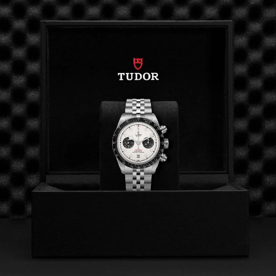 Tudor Black Bay Chrono Silver Dial Silver Steel Strap Watch for Men - M79360N-0014