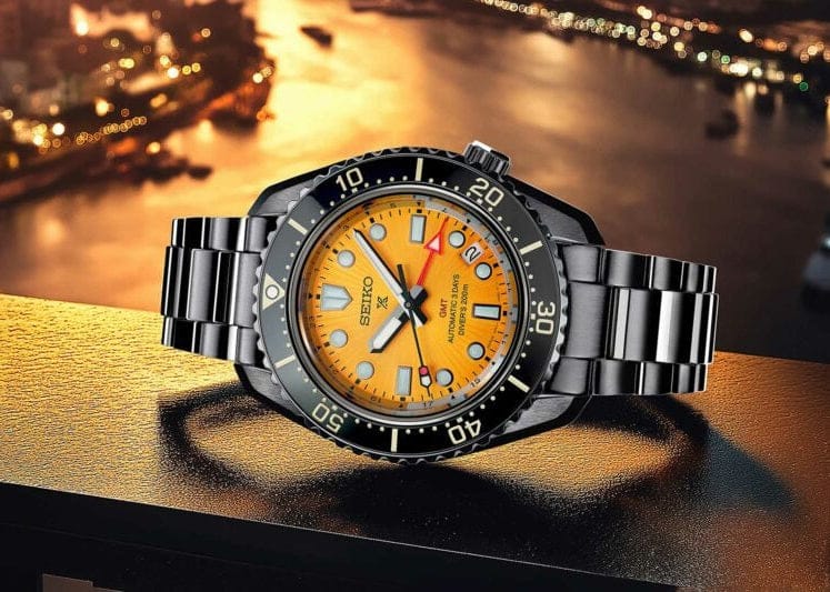 Seiko Prospex The Night of Siam Limited Edition Yellow Dial Silver Steel Strap Watch for Men - SPB487J1
