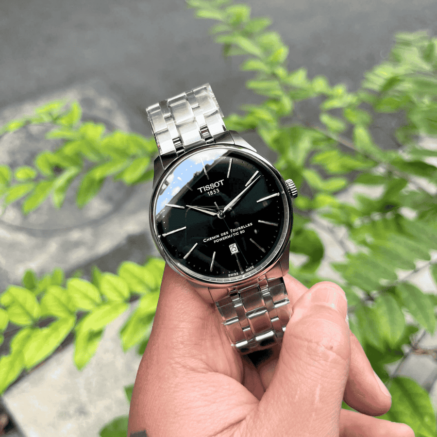 Tissot Chemin des Tourelles Powermatic 80 Green Dial Silver Steel Strap Watch for Men - T139.407.11.091.00