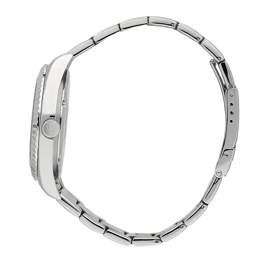 Maserati Competizione Silver Dial Silver Steel Strap Watch for Men - R8853100045