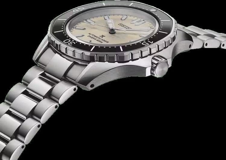 Seiko Prospex Polygonal Divers Automatic Pearl White Dial Silver Steel Strap Watch for Men - SPB481J1