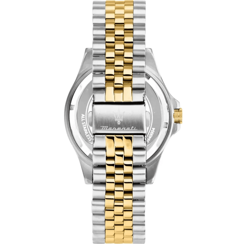 Maserati SFIDA Black Dial Two Tone Steel Strap Watch for Men - R8853140009