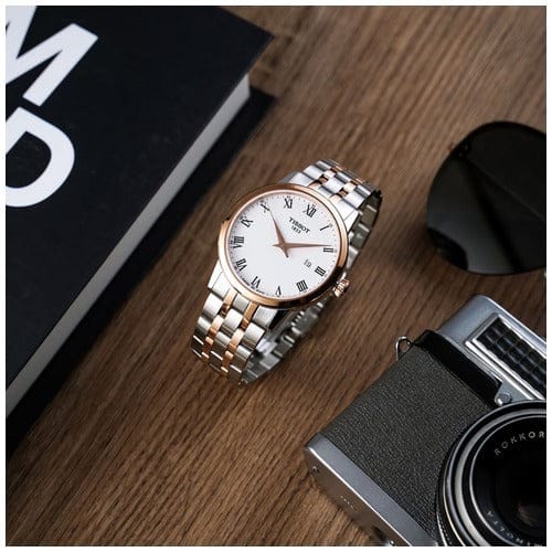 Tissot T Classic Dream Quartz White Dial Two Tone Steel Strap Watch for Men - T129.410.22.013.00