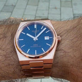 Tissot PRX Powermatic 80 Blue Dial Rose Gold Steel Strap Watch for Men - T137.407.33.041.00