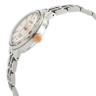 Seiko Presage Cocktail Time Skydiving Automatic Diamonds Mother of Pearl Dial Silver Steel Strap Watch for Women - SRE009J1